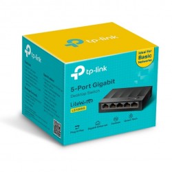 TP-Link LS1005, Switch Fast Ethernet no administrable, 5 * 10/100Mbps Puertos, Diseño de Escritorio, Plug and Play