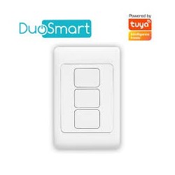 DuoSmart Interruptor de Luz Inteligente A30, 3 Botones, WiFi, Blanco