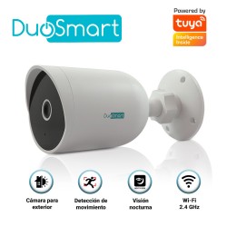 CAMARA INTELIGENTE DUOSMART E30 WIFI 2.4 GHZ PARA EXTERIOR CON AUDIO BIDIRECCIONAL TIPO BULLET FULL HD 1080P COMPATIBLE CON APP